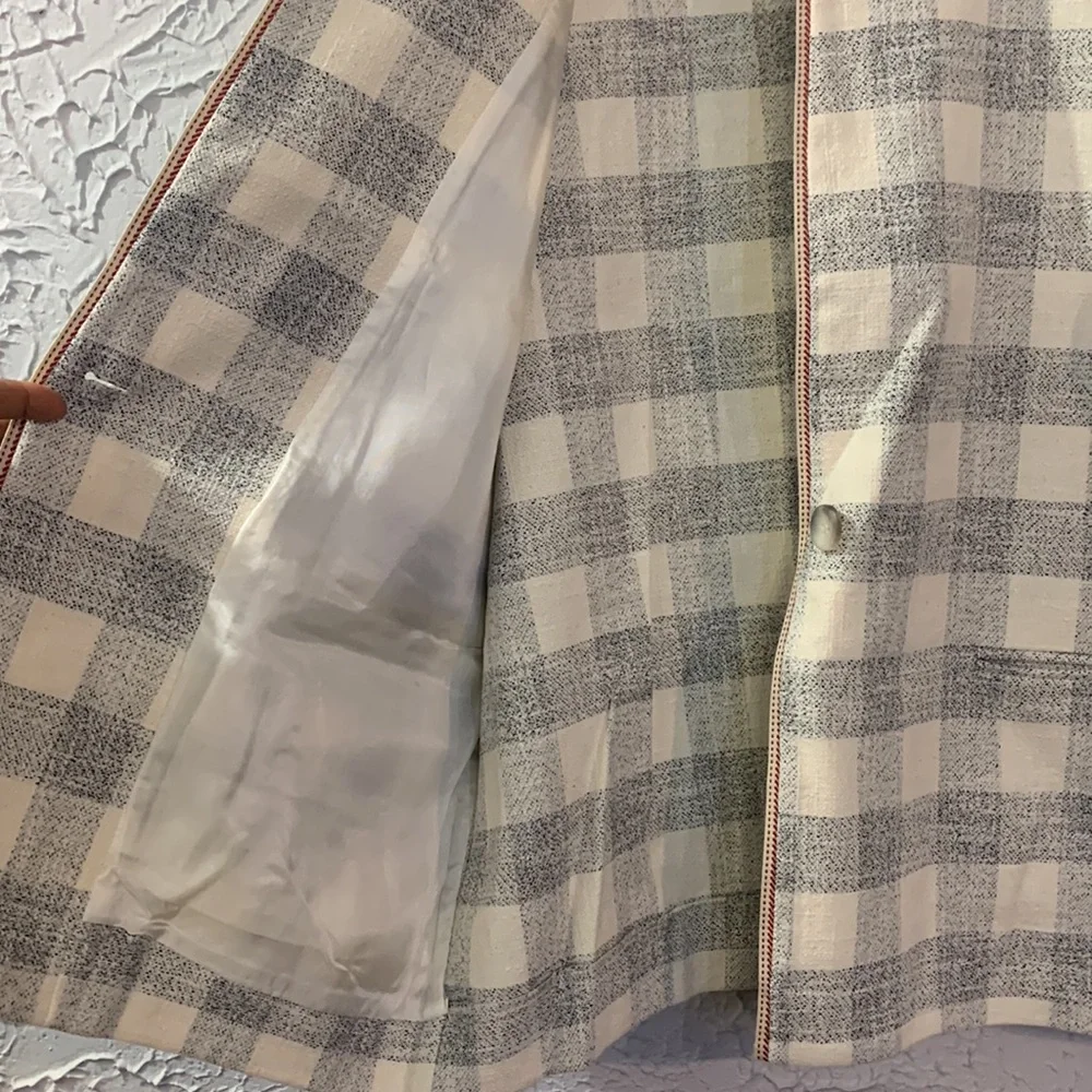 Sita Murt NWT Cream Black Red 40EU Linen Blend Professional Office Coastal